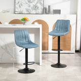 HOMCOM Set of Two Retro Tub Bar Stools - Blue