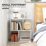 HOMCOM Side Table, Narrow End Table with Storage Shelves, S-Shaped, 3-Tier, 50W x 19.5D x 58H cm, White
