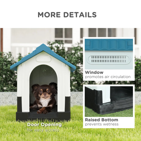 PawHut Outside Dog Kennel House, for Miniature Dogs, 64.5 x 57 x 66cm