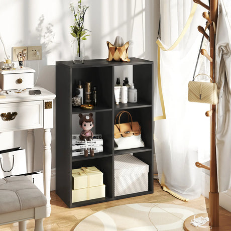 HOMCOM 6-Cube Bookshelf - Black