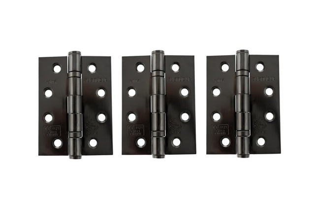 Atlantic Ball Bearing Hinges Grade 13 Fire Rated 4" x 3" x 3mm set of 3 - Black Nickel - Set of 3