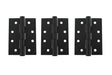 Atlantic Ball Bearing Hinges Grade 13 Fire Rated 4" x 3" x 3mm set of 3 - Matt Black - Set of 3