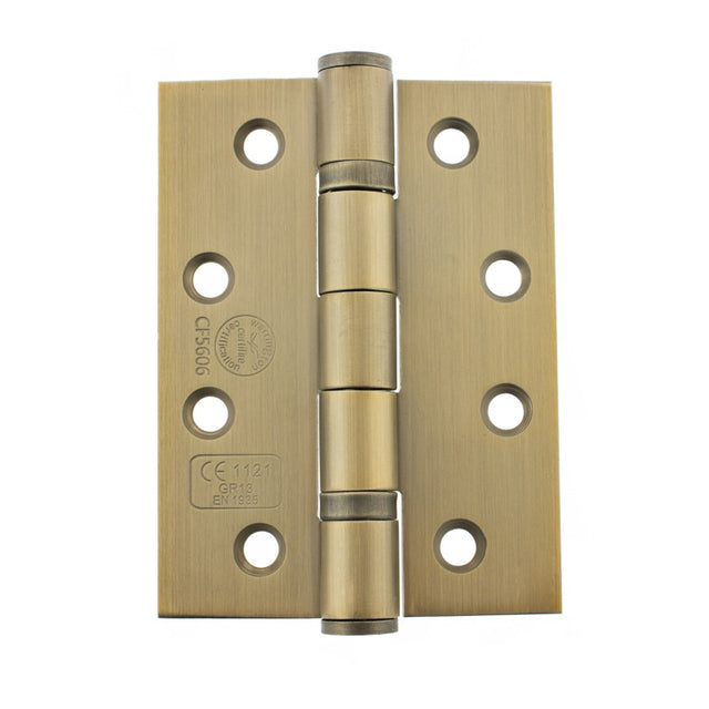 Atlantic Ball Bearing Hinges Grade 13 Fire Rated 4" x 3" x 3mm - Satin Brass - Pair