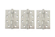 Atlantic Ball Bearing Hinges Grade 13 Fire Rated 4" X 3" X 3mm set of 3 - Satin Stainless Steel - Set of 3