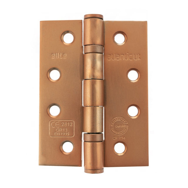 Atlantic Ball Bearing Hinges Grade 13 Fire Rated 4" x 3" x 3mm - Urban Satin Copper - Pair