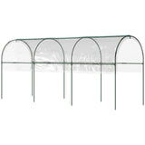 Outsunny Tunnel Tomato Greenhouse with 4 Hoops and Top Tap, Pointed Bottom and Guy Ropes, Clear