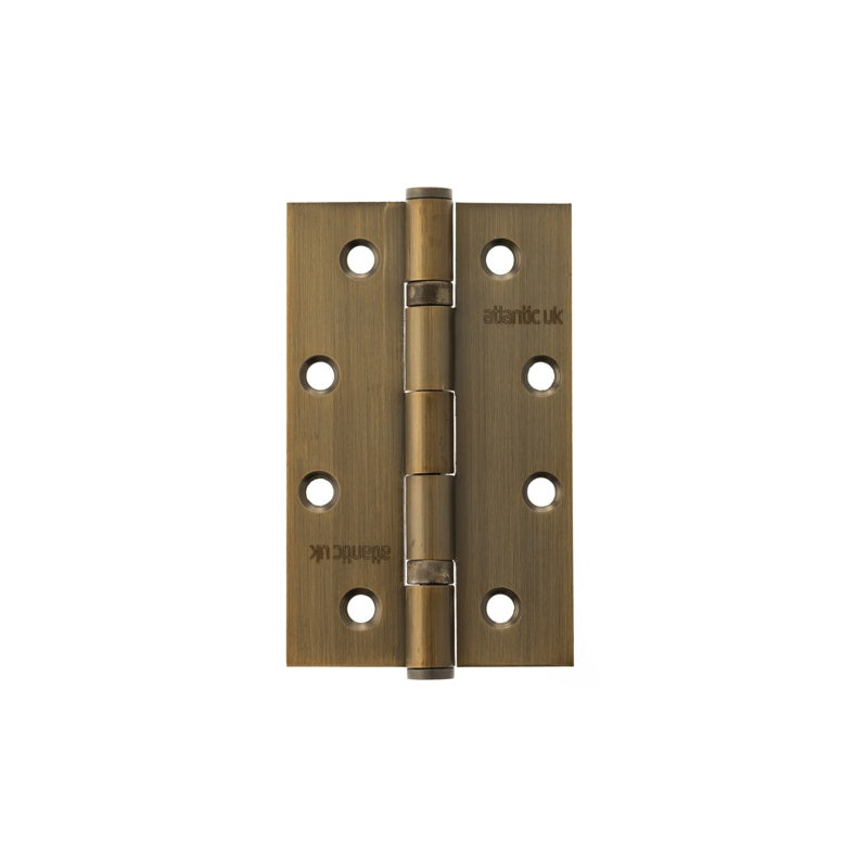 Atlantic Slim Knuckle Ball Bearing Hinges 4" x 2.5" x 2.5mm - Matt Antique Brass - Pair
