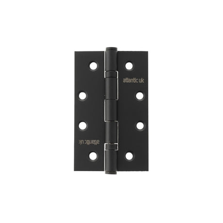 Atlantic Slim Knuckle Ball Bearing Hinges 4" x 2.5" x 2.5mm - Matt Black - Pair