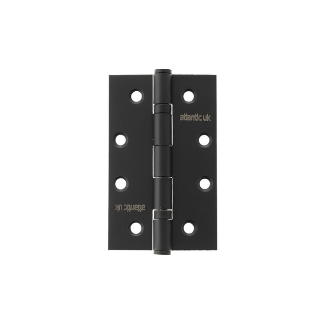 Atlantic Slim Knuckle Ball Bearing Hinges 4" x 2.5" x 2.5mm - Matt Black - Pair