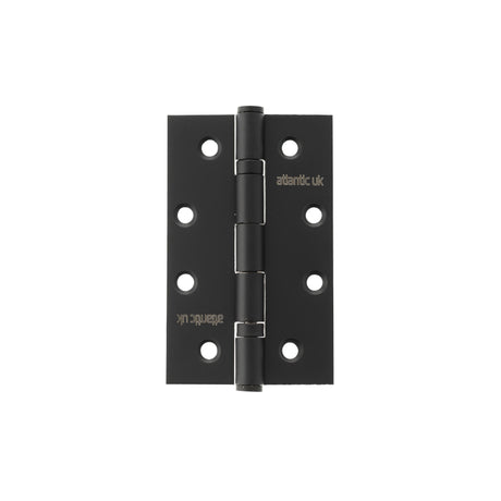 Atlantic Slim Knuckle Ball Bearing Hinges 4" x 2.5" x 2.5mm - Matt Black - Pair