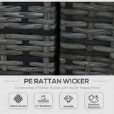 Outsunny 8 Piece Rattan Corner Sofa Set with Wide & Deep Seat, Assembled Aluminium PE Rattan Garden Furniture Set with Thick Cushions and Glass Top Table for Outdoor, Conservatory, Grey