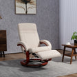 HOMCOM 135 Manual Reclining Swivel Chair, with Footrest - Beige