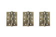 Atlantic Ball Bearing Hinges Grade 11 Fire Rated 4" x 3" x 2.5mm set of 3 - Antique Brass - Set of 3