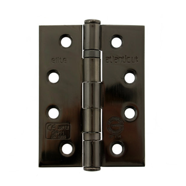 Atlantic Ball Bearing Hinges Grade 11 Fire Rated 4" x 3" x 2.5mm - Black Nickel - Pair