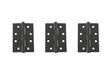 Atlantic Ball Bearing Hinges Grade 11 Fire Rated 4" x 3" x 2.5mm set of 3 - Matt Black - Set of 3