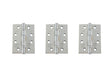 Atlantic Ball Bearing Hinges Grade 11 Fire Rated 4" x 3" x 2.5mm set of 3 - Polished Chrome - Set of 3