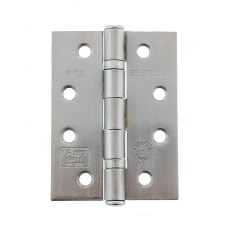 Atlantic Ball Bearing Hinges Grade 11 Fire Rated 4" x 3" x 2.5mm - Satin Chrome - Pair