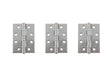 Atlantic Ball Bearing Hinges Grade 11 Fire Rated 4" x 3" x 2.5mm set of 3 - Satin Chrome - Set of 3