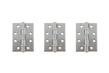 Atlantic Ball Bearing Hinges Grade 11 Fire Rated 4" x 3" x 2.5mm set of 3 - Satin Chrome - Set of 3