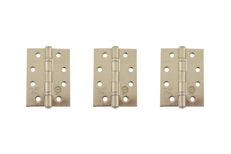 Atlantic Ball Bearing Hinges Grade 11 Fire Rated 4" x 3" x 2.5mm set of 3 - Satin Nickel - Set of 3