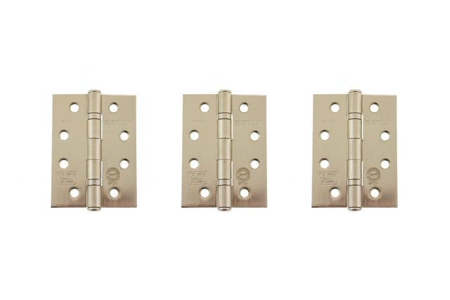 Atlantic Ball Bearing Hinges Grade 11 Fire Rated 4" x 3" x 2.5mm set of 3 - Satin Nickel - Set of 3