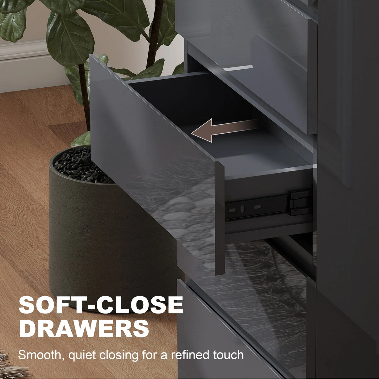 HOMCOM Chest of Drawers, 5-Drawer Storage Cabinets, Modern Dresser, Storage Drawer Unit for Bedroom