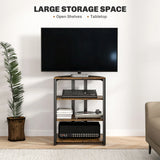 HOMCOM HiFi Stand, with Four Storage Shelves - Rustic Brown