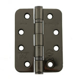 Atlantic Radius Corner Ball Bearing Hinges 4" X 3" X 3mm - Black Nickel - Pair