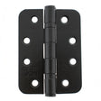 Atlantic Radius Corner Ball Bearing Hinges 4" X 3" X 3mm - Matt Black - Pair