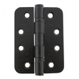 Atlantic Radius Corner Ball Bearing Hinges 4" X 3" X 3mm - Matt Black - Pair