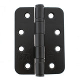 Atlantic Radius Corner Ball Bearing Hinges 4" X 3" X 3mm - Matt Black - Pair