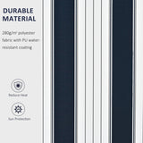 Outsunny Manual Retractable Awning, 3x2.5 m-Blue/White Stripes