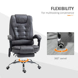 Vinsetto Heated 6 Points Vibration Massage Executive Office Chair Adjustable Swivel Ergonomic High Back Desk Chair Recliner with Footrest Dark Grey