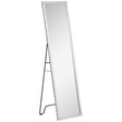 HOMCOM Full Length Mirror Free Standing Mirror Dressing Mirror with PS Frame Modern Wall Mirror for Living Room and Bedroom 34 x 144cm, Silver