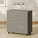 Vinsetto Two-Tier Locking Office Storage Cabinet - Grey