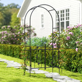Outsunny 2.17m Steel Garden Arch with Gate, Wedding Arch for Outdoor, Garden, 107W x 45D x 217H cm Black