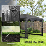 Outsunny 4 x 3 m Party Tent Wedding Gazebo Outdoor Waterproof PE Canopy Shade with Panel