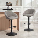 HOMCOM Set of Two Relaxed Tub Bar Stools - Grey