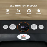 HOMCOM Foldable Walking Treadmill, with LED Display and Wheels, for Home, Office, Fitness Studio, Orange
