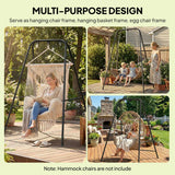 Outsunny Hammock Chair Stand Only, 150KG Load Capacity, for Indoor Outdoor, Black