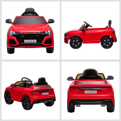 HOMCOM Audi RS Q8 Licensed Electric Car for Kids, 6V Kids' Electric Ride on with Remote Control, 7Ah Big Battery, Lights Bluetooth, Music USB MP3, for 3-5 Years Old, Red