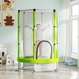 AIYAPLAY 4.6FT Toddler Trampoline w/ Safety Enclosure Net, for Indoor Outdoor Use, Ages 3-6 Years, Cloud Pattern - Green