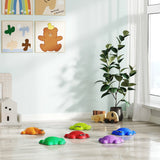 AIYAPLAY 6-Piece Balance Stepping Stones with Non-Slip Edge, Indoor Outdoor Obstacle Courses for Ages 3-8 Years, Multicoloured