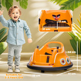 AIYAPLAY Angry Bird Licensed Waltzer Car, 12V Kids Bumper Car w/ Joysticks, Remote, Music LED Lights, Orange