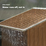 Outsunny 6.5 x 3.5ft Metal Garden Storage Shed - Brown Wood Effect