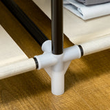 HOMCOM Fabric Wardrobe, Portable Wardrobe with 6 Shelves, 1 Hanging Rail, Foldable Closets, 103 x 43 x 162.5 cm, Cream White