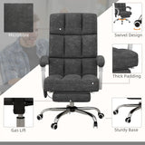 Vinsetto Massage Office Chair, Ergonomic Desk Chair, Comfy Work Study Chair with Heat, Padded Seat, 135 Reclining Back and Footrest for Home Office, Charcoal Grey
