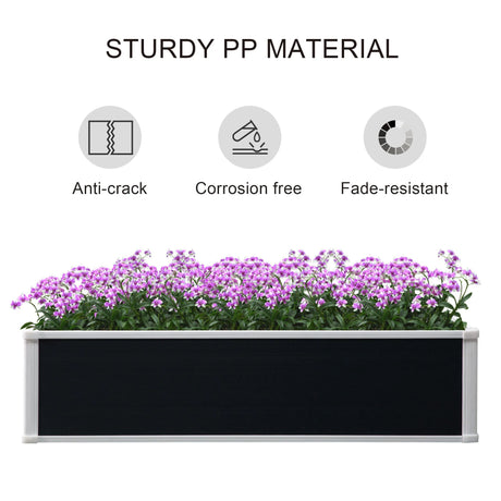 Outsunny 302L Raised Garden Bed, Weather-resistant PP Planter Box Containers for Outdoor Patio Plant Flower Vegetable, 120 x 90 x 30 cm