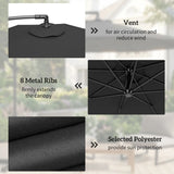 Outsunny 3m Overhanging Parasol, with Base, Weights and Cover - Black