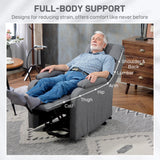 HOMCOM Electric Rise/Recline Armchair, with Reading Light - Grey